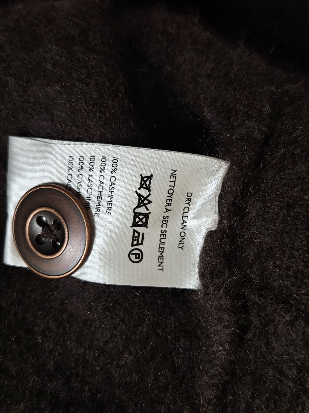 Pilcro Cashmere Dark Brown Fuzzy Knit Cardigan Size S - Picture 2 of 5